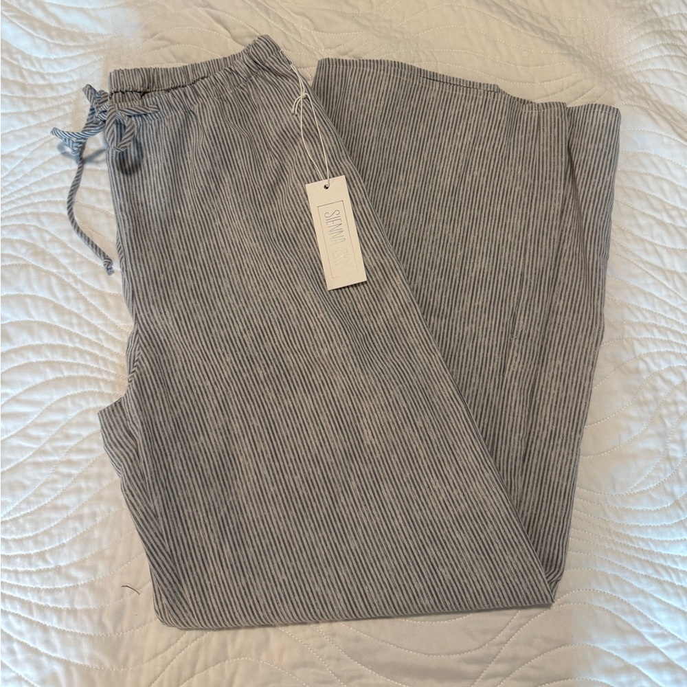 Striped linen pants